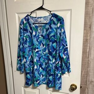 Vibrant Blue and Green Women's Tunic